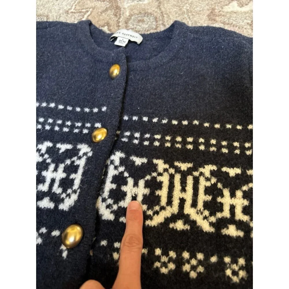 Free Assembly Navy Blue Cardigan Large